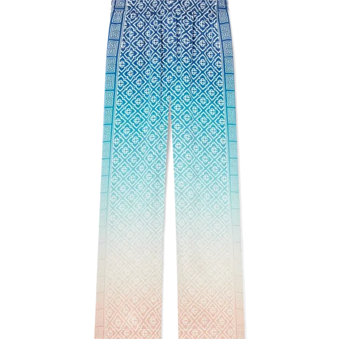 Jacquard Gradient Silk Trousers