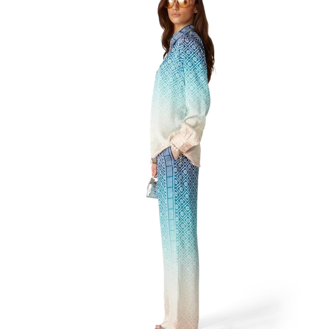 Jacquard Gradient Silk Trousers