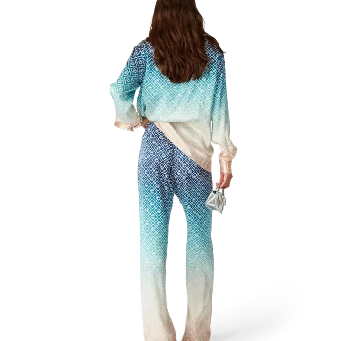 Jacquard Gradient Silk Trousers