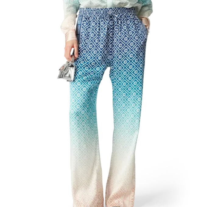 Jacquard Gradient Silk Trousers