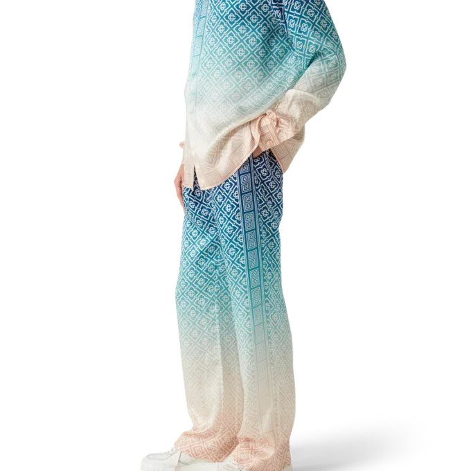 Jacquard Gradient Silk Trousers Jacquard Gradient Silk Trousers
