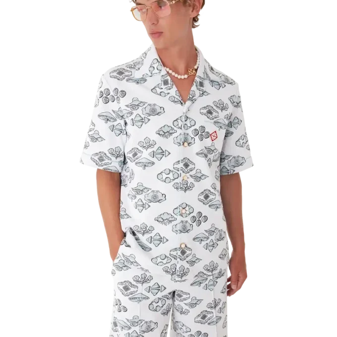 Jacquard Motif Short Sleeve Shirt Jacquard Motif Short Sleeve Shirt