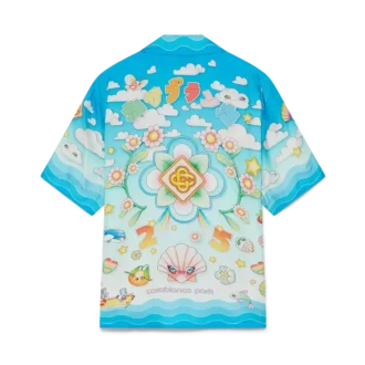 Kawaii Motif Short Sleeve Silk Twill Shirt