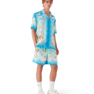 Kawaii Motif Short Sleeve Silk Twill Shirt
