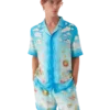 Kawaii Motif Short Sleeve Silk Twill Shirt Kawaii Motif Short Sleeve Silk Twill Shirt