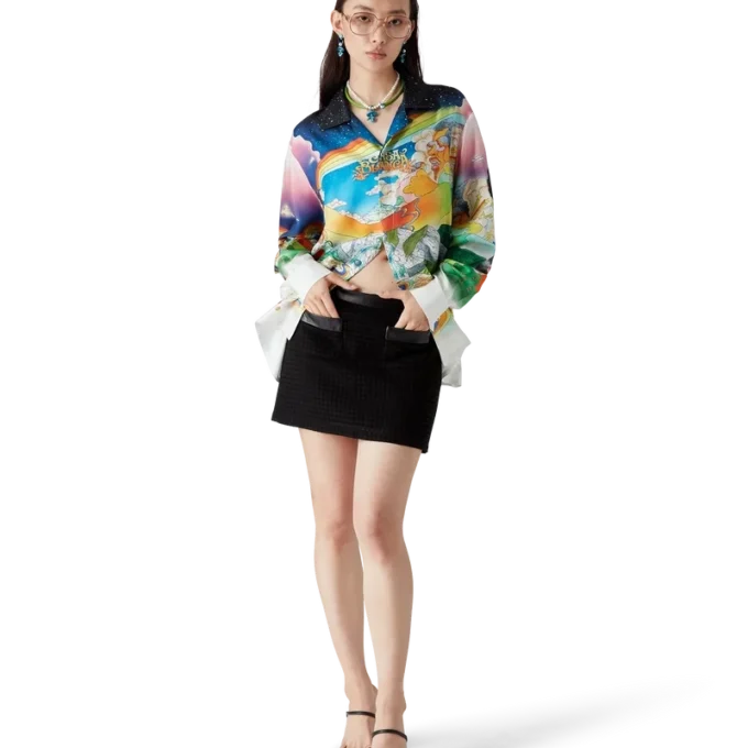 La Musique Long Sleeve Silk Shirt La Musique Long Sleeve Silk Shirt