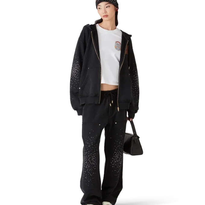 La Pramonition Crystal Embellished Sweatpants La Pramonition Crystal Embellished Sweatpants