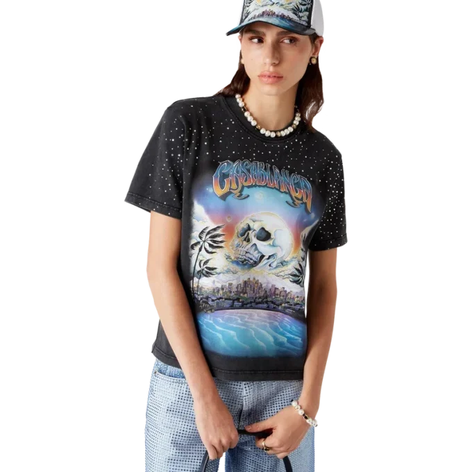 La Pramonition Crystal Embellished T-Shirt La Pramonition Crystal Embellished T-Shirt