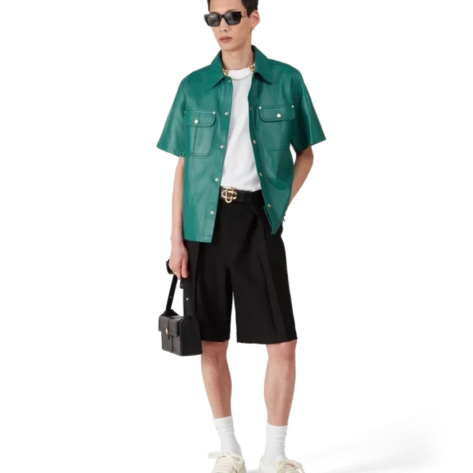 Leather Short Sleeve Shirt Leather Short Sleeve Shirt