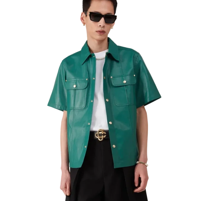 Leather Short Sleeve Shirt Leather Short Sleeve Shirt