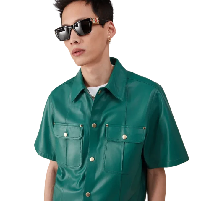 Leather Short Sleeve Shirt Leather Short Sleeve Shirt