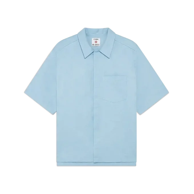 Light Blue Monogram Short Sleeve Shirt Light Blue Monogram Short Sleeve Shirt