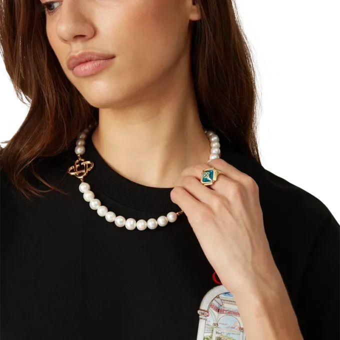 Medium Pearl Logo Necklace Medium Pearl Logo Necklace