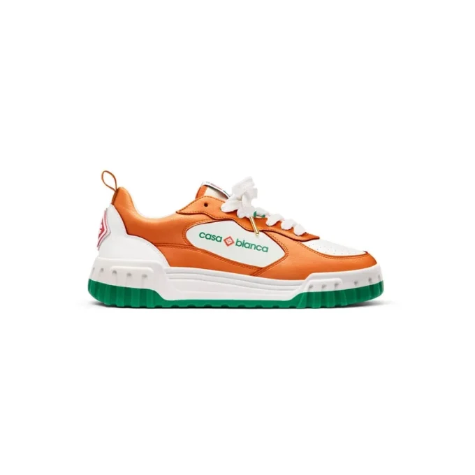 Mens Court Orange & White Sneakers Mens Court Orange & White Sneakers