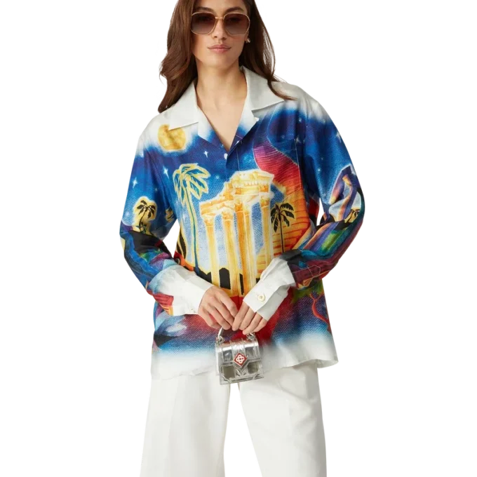 Midnight Acropolis Silk Shirt Midnight Acropolis Silk Shirt