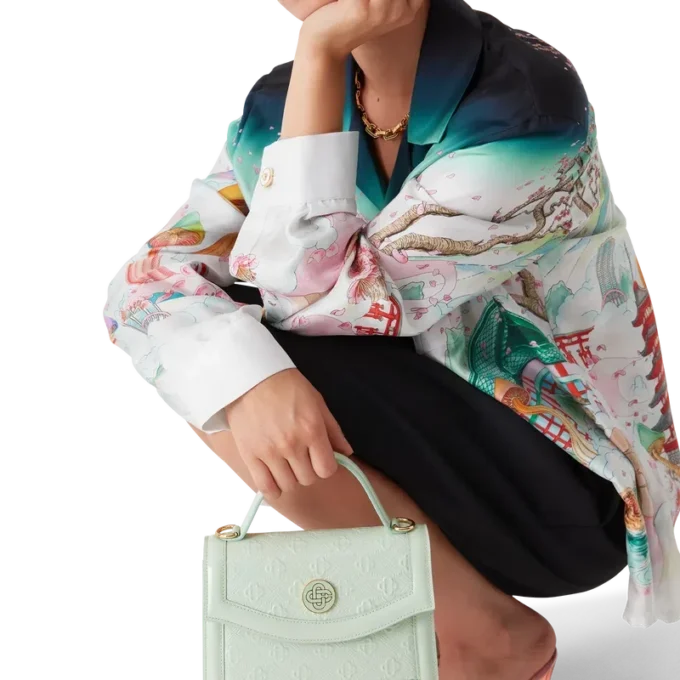 Mint Monogram Embossed Mini Jeanne Bag Mint Monogram Embossed Mini Jeanne Bag