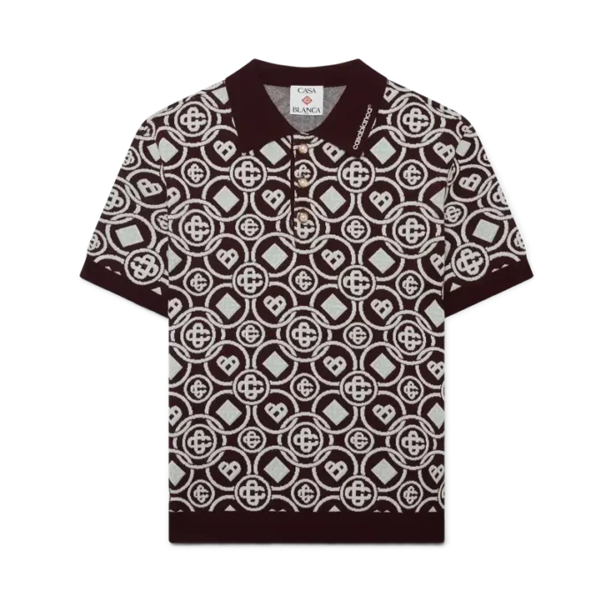 Monogram Cotton Knit Polo Shirt Monogram Cotton Knit Polo Shirt