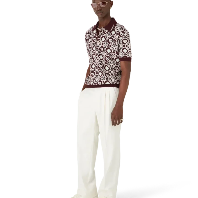 Monogram Cotton Knit Polo Shirt Monogram Cotton Knit Polo Shirt