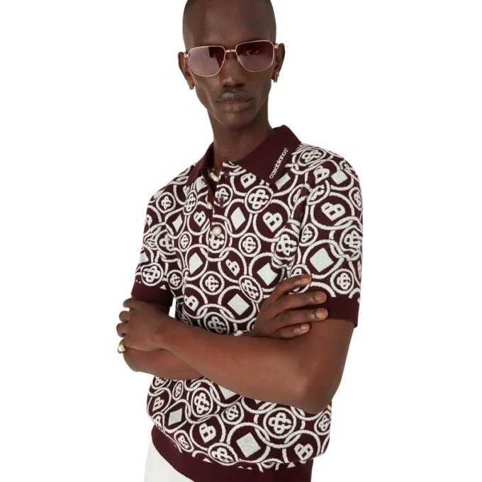 Monogram Cotton Knit Polo Shirt Monogram Cotton Knit Polo Shirt
