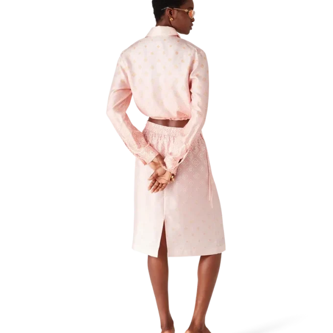 Monogram Degrade Long Sleeve Silk Shirt