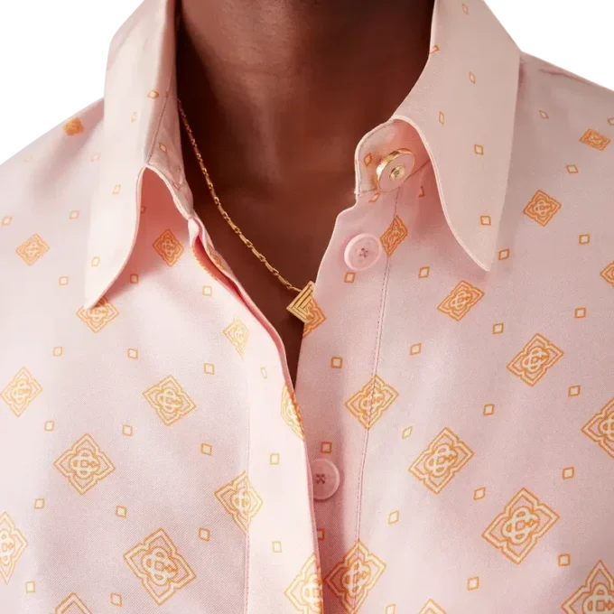 Monogram Degrade Long Sleeve Silk Shirt