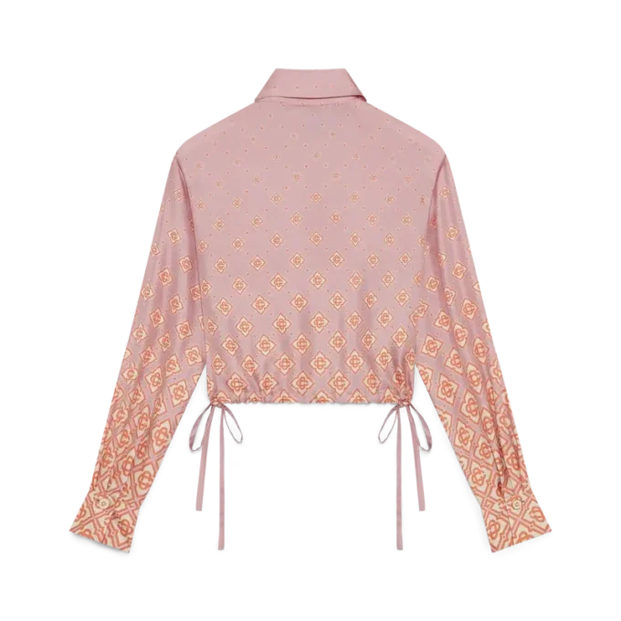 Monogram Degrade Long Sleeve Silk Shirt