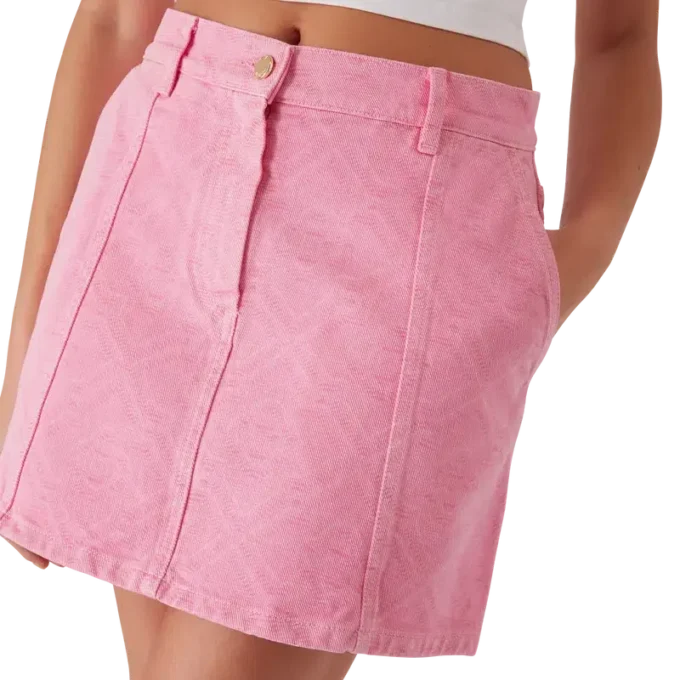 Monogram Denim Skirt