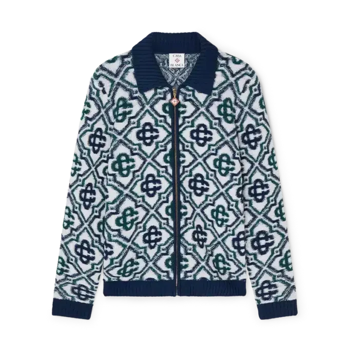 Monogram Knit Zip Jumper