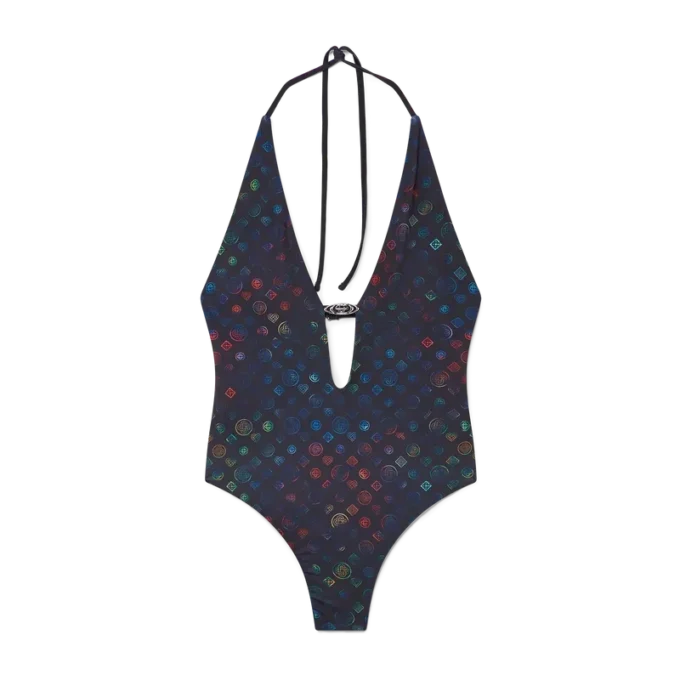 Monogram Plunge Swimsuit