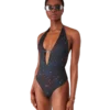 Monogram Plunge Swimsuit