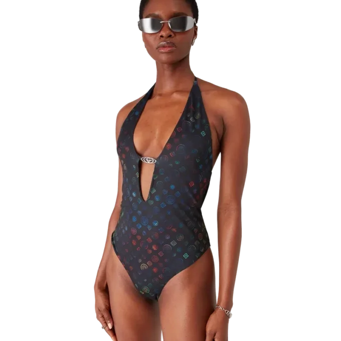 Monogram Plunge Swimsuit