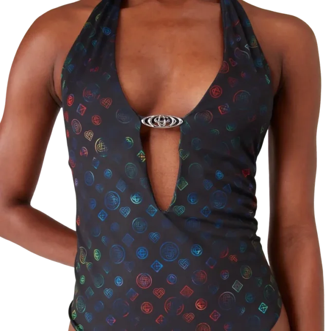 Monogram Plunge Swimsuit