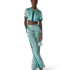 Monogram Wave Cropped Silk Shirt Monogram Wave Cropped Silk Shirt