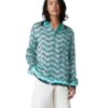 Monogram Wave Long Sleeve Silk Shirt