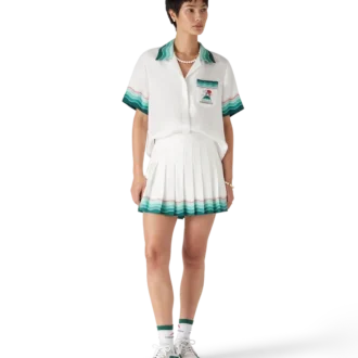 Tennis Pleated Silk Pleated Mini Skirt
