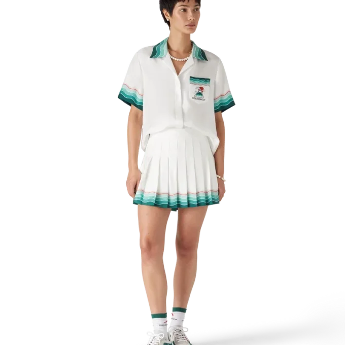 Montagne Ondulee Silk Short Sleeve Shirt