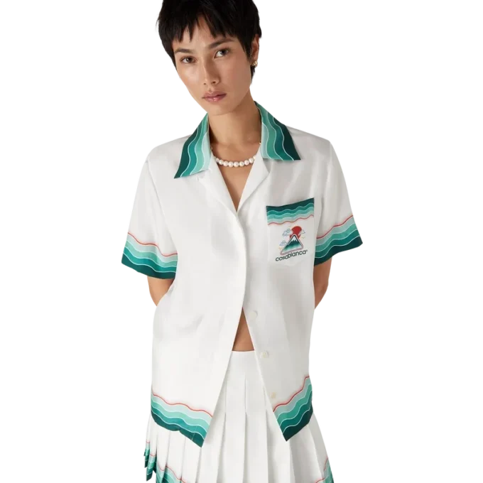 Montagne Ondulee Silk Short Sleeve Shirt