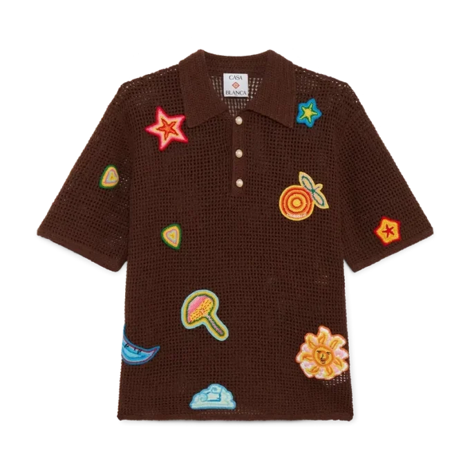 Motif Crochet Polo Shirt Motif Crochet Polo Shirt