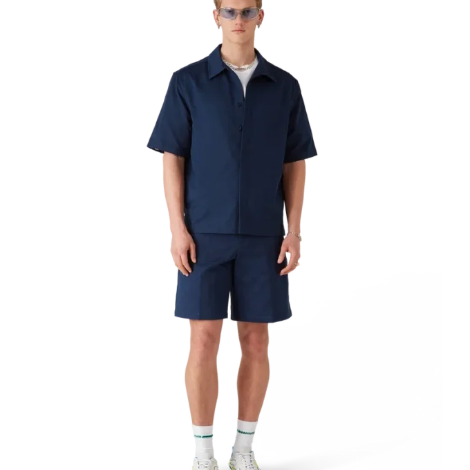 Navy Monogram Short Sleeve Shirt
