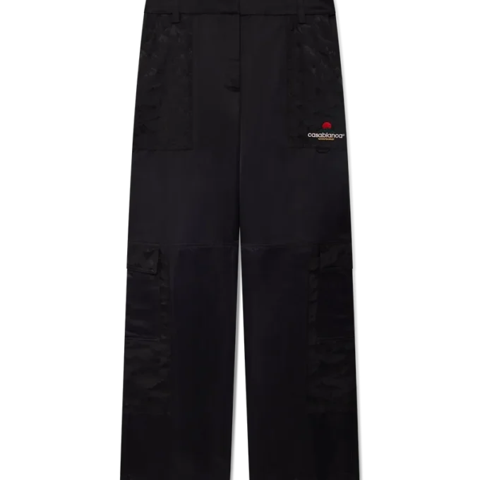 Nylon and Satin Mountain Camo Cargo Trousers
