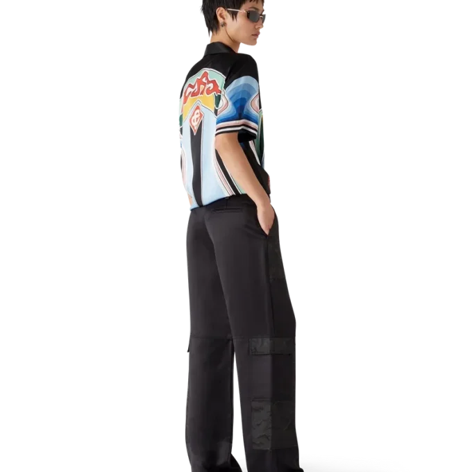 Nylon and Satin Mountain Camo Cargo Trousers