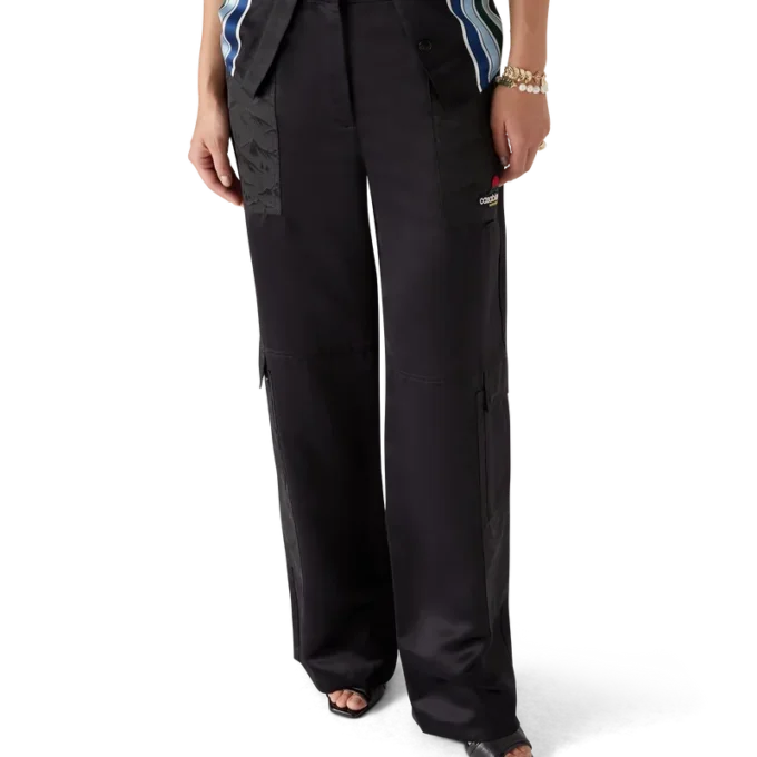 Nylon and Satin Mountain Camo Cargo Trousers