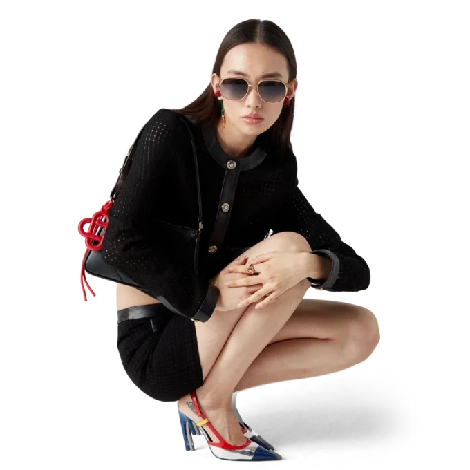 Open Weave Cropped Tailored Jacket Open Weave Cropped Tailored Jacket
