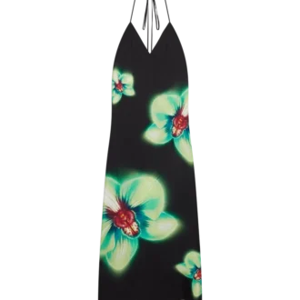 Orchid Glitch Silk Dress