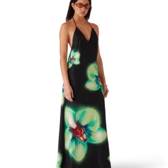 Orchid Glitch Silk Dress
