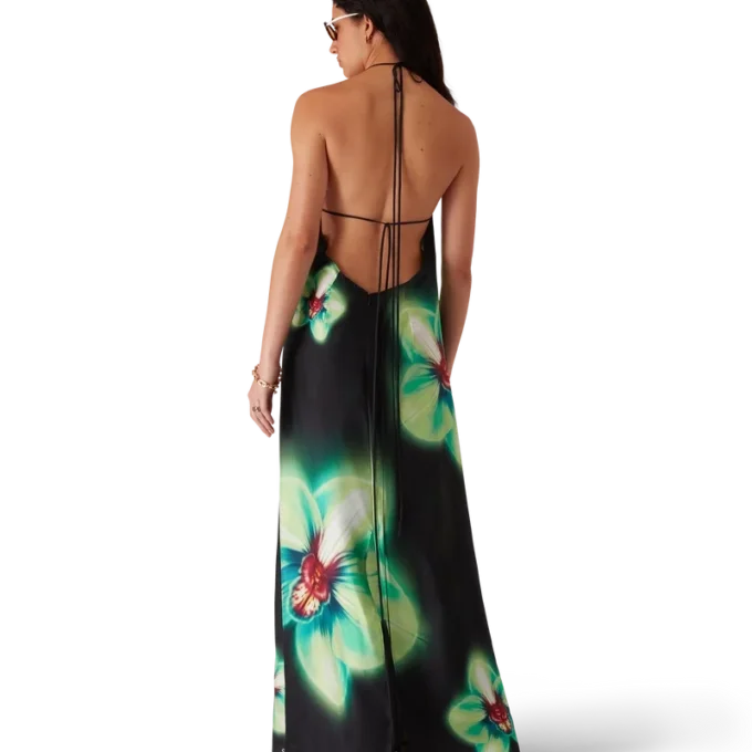 Orchid Glitch Silk Dress