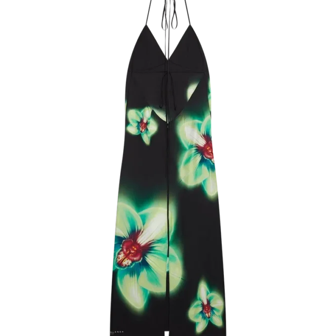 Orchid Glitch Silk Dress