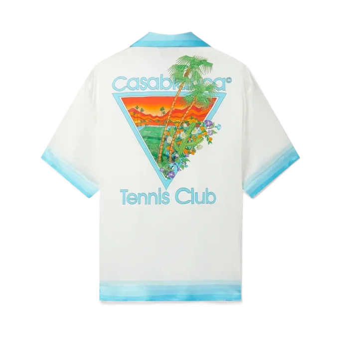 Palm Springs Icon Blue Cuban Collar Silk Shirt