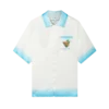 Palm Springs Icon Blue Cuban Collar Silk Shirt