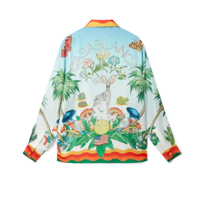 Palm Springs Tennis Club Cuban Collar Silk Shirt